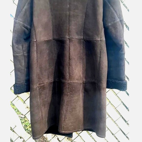 Bonz New Zealand Handmade Sheepskin Shearling Fur Coat Large Long Maxi Length - Picture 9 of 16